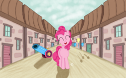 Size: 1280x800 | Tagged: safe, artist:perplexedpegasus, pinkie pie, g4, our town, party cannon