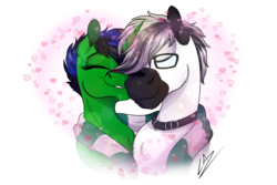 Size: 3000x2000 | Tagged: safe, artist:lupiarts, oc, oc only, oc:lupi, oc:snoopy stallion, clothes, couple, cuddling, cute, female, heart, high res, love, male, oc x oc, romantic, scarf, shipping, simple background, snuggling, straight, transparent background