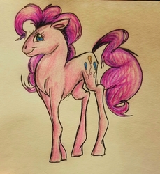 Size: 2524x2760 | Tagged: safe, artist:smirk, pinkie pie, earth pony, pony, g4, alternate design, colored pencil drawing, female, high res, solo, traditional art