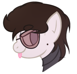 Size: 734x710 | Tagged: safe, artist:venomns, oc, oc only, oc:venom, pony, bust, glasses, male, portrait, simple background, solo, stallion, tongue out, transparent background