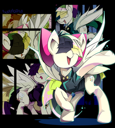 Size: 1600x1777 | Tagged: safe, artist:tyuubatu, songbird serenade, pegasus, pony, g4, my little pony: the movie, bow, clothes, female, hair bow, mare, smiling, solo