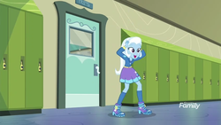 Size: 1280x720 | Tagged: safe, screencap, trixie, equestria girls, equestria girls specials, g4, my little pony equestria girls: better together, my little pony equestria girls: forgotten friendship, boots, clothes, female, high heel boots, kneesocks, shoes, skirt, socks, solo