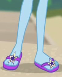 Size: 324x399 | Tagged: safe, screencap, trixie, equestria girls, equestria girls specials, g4, my little pony equestria girls: better together, my little pony equestria girls: forgotten friendship, cropped, feet, legs, pictures of legs, sandals