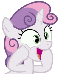 Size: 3000x3788 | Tagged: safe, artist:sollace, sweetie belle, pony, unicorn, campfire tales, g4, .svg available, excited, female, foal, happy, high res, open mouth, show accurate, simple background, solo, transparent background, vector