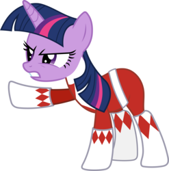 Size: 1658x1679 | Tagged: safe, artist:frownfactory, twilight sparkle, pony, unicorn, g4, magic duel, .svg available, angry, female, mare, power rangers, red ranger, simple background, solo, svg, transparent background, vector