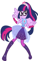 Size: 3020x4850 | Tagged: safe, artist:shootingstarsentry, sci-twi, twilight sparkle, equestria girls, equestria girls specials, g4, my little pony equestria girls: better together, my little pony equestria girls: forgotten friendship, clothes, dress, female, glasses, high res, ponied up, sci-twilicorn, simple background, solo, transparent background