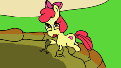 Size: 800x448 | Tagged: safe, artist:amateur-draw, apple bloom, earth pony, pony, g4, 1000 hours in ms paint, downvote bait, female, ms paint, mud, muddy, solo, wet and messy