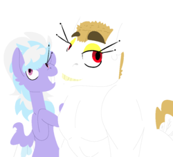 Size: 888x802 | Tagged: safe, artist:goatpaste, bulk biceps, cloudchaser, pony, g4, cloudrage, female, male, shipping, simple background, straight, transparent background