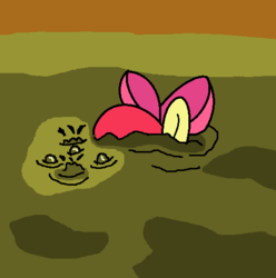 Size: 498x502 | Tagged: safe, artist:amateur-draw, apple bloom, g4, 1000 hours in ms paint, downvote bait, female, ms paint, mud, muddy, sinking, solo, wet and messy