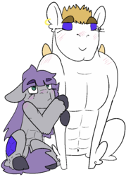 Size: 736x940 | Tagged: dead source, safe, artist:goatpaste, bulk biceps, maud pie, earth pony, pony, g4, female, male, maudceps, shipping, simple background, straight, transparent background