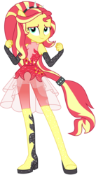 Size: 1096x2000 | Tagged: safe, artist:whalepornoz, sunset shimmer, equestria girls, equestria girls specials, g4, my little pony equestria girls: better together, my little pony equestria girls: forgotten friendship, .svg available, boots, clothes, female, gloves, ponied up, shoes, simple background, solo, super ponied up, transparent background, vector