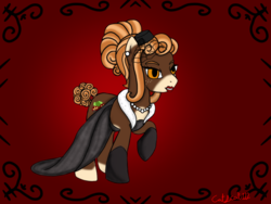 Size: 1024x768 | Tagged: safe, artist:catscat111, oc, oc only, oc:treats, earth pony, pony, clothes, crossdressing, dress, lipstick, male, socks, solo, stallion