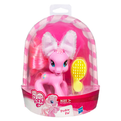 Size: 400x400 | Tagged: safe, pinkie pie (g3), g3, g3.5, box, brush, bunny ears, female, my little pony logo, simple background, solo, stock image, toy, white background