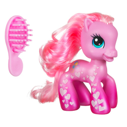 Size: 400x400 | Tagged: safe, pinkie pie (g3), earth pony, pony, g3, g3.5, brush, female, irl, mare, photo, simple background, solo, stock image, toy, white background