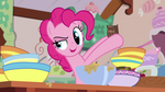 Size: 1920x1080 | Tagged: safe, screencap, pinkie pie, g4, secrets and pies, baking, bowl, female, kitchen, raised eyebrow, solo