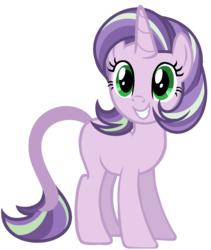 Size: 1184x1406 | Tagged: dead source, safe, artist:glittershine122, oc, oc only, oc:flaire glamour, dracony, hybrid, female, implied sparlight, interspecies offspring, mare, offspring, parent:spike, parent:starlight glimmer, parents:sparlight, simple background, smiling, solo, transparent background