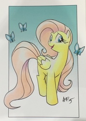 Size: 2089x2926 | Tagged: safe, artist:tony fleecs, fluttershy, butterfly, pegasus, pony, g4, female, high res, solo