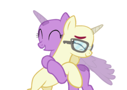 Size: 1069x758 | Tagged: safe, artist:teoflory3, oc, oc only, g4, base, eyes closed, glasses, horn, simple background, transparent background, transparent horn, transparent wings, wings