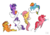 Size: 2400x1694 | Tagged: safe, artist:fluttershythekind, applejack, fluttershy, pinkie pie, rainbow dash, rarity, twilight sparkle, alicorn, butterfly, pony, g4, apple, book, cloud, female, food, mane six, mare, simple background, smiling, twilight sparkle (alicorn), white background