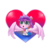 Size: 2000x2000 | Tagged: safe, artist:vanezaescobedo, princess flurry heart, alicorn, pony, g4, baby, baby pony, clothes, costume, female, heart, heart background, high res, looking at you, sailor moon (series), simple background, smiling, solo, transparent background