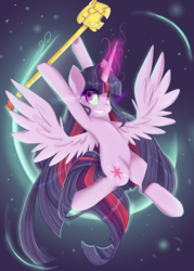 Size: 1665x2320 | Tagged: safe, artist:whiskyice, twilight sparkle, alicorn, pony, g4, female, scepter, solo, twilight scepter, twilight sparkle (alicorn)