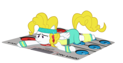 Size: 1000x512 | Tagged: safe, artist:cobalthailstorm, surprise, pony, g1, female, nintendo powerpad, power pad, simple background, solo, transparent background, workout outfit