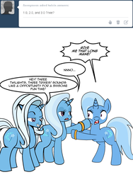 Size: 600x800 | Tagged: safe, artist:dekomaru, trixie, pony, tumblr:ask twixie, g4, ask, self ponidox, style comparison, tumblr