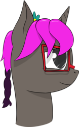 Size: 2403x3840 | Tagged: safe, artist:blaze5565, oc, oc only, oc:grey skies (ice1517), alicorn, pony, alicorn oc, bust, female, flower, flower in hair, glasses, high res, mare, simple background, solo, transparent background