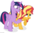 Size: 6000x5863 | Tagged: safe, artist:suramii, sunset shimmer, twilight sparkle, alicorn, pony, unicorn, equestria girls, equestria girls specials, g4, my little pony equestria girls: better together, my little pony equestria girls: forgotten friendship, absurd resolution, duo, simple background, transparent background, twilight sparkle (alicorn), vector