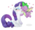 Size: 2017x1727 | Tagged: safe, artist:invisibleink, rarity, spike, dragon, pony, unicorn, g4, molt down, my little pony: friendship is magic, season 8, blushing, commission, duo, female, kiss on the lips, kissing, male, mare, movie accurate, ship:sparity, shipping, simple background, straight, transparent background, vector, winged spike, wings