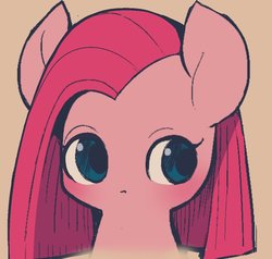 Size: 1004x955 | Tagged: safe, artist:ccc, pinkie pie, earth pony, pony, g4, alternate hairstyle, cute, female, mare, pinkamena diane pie, simple background, solo