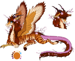 Size: 1108x899 | Tagged: safe, artist:bijutsuyoukai, oc, oc only, oc:golden tiger blossom, draconequus, prone, reference sheet, simple background, solo, transparent background