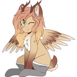 Size: 2048x2048 | Tagged: safe, artist:cinnamontee, oc, oc only, oc:snickerdoodle, deer, deer pony, original species, peryton, pony, clothes, female, high res, simple background, sitting, socks, solo, transparent background