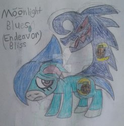 Size: 887x901 | Tagged: safe, artist:tobiisabunny, oc, oc only, oc:moonlight blues, donkey, depression, dr jekyll and mr hyde, evil, gluttony, psychopathy, shadow, solo, the marevolent six, traditional art