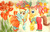 Size: 5085x3261 | Tagged: safe, artist:kelseyleah, caramel, sassaflash, pony, g4, absurd resolution, alternate hairstyle, clothes, dress, flower, honeysuckle (flower), ship:caraflash, traditional art, tulip, vest