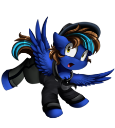 Size: 2550x2850 | Tagged: safe, artist:pridark, oc, oc only, pegasus, pony, clothes, commission, hat, high res, male, open mouth, simple background, solo, surprised, transparent background