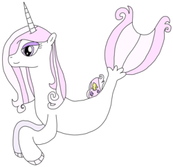 Size: 1817x1751 | Tagged: safe, artist:supahdonarudo, fleur-de-lis, seapony (g4), unicorn, series:fleurbuary, g4, seaponified, simple background, species swap, transparent background