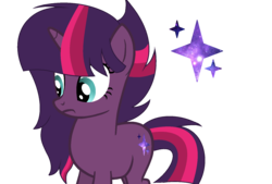 Size: 1600x1080 | Tagged: safe, artist:rainbows-skies, oc, oc only, oc:galaxy sparkle, pony, female, magical lesbian spawn, mare, offspring, parent:tempest shadow, parent:twilight sparkle, simple background, solo, transparent background