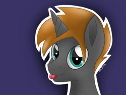 Size: 4096x3072 | Tagged: safe, artist:deejayarts, oc, oc only, oc:crusader, pony, unicorn, :p, cute, male, silly, simple background, solo, tongue out