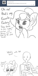 Size: 1650x3300 | Tagged: safe, artist:tjpones, oc, oc only, oc:brownie bun, oc:richard, earth pony, human, pony, horse wife, acting, ask, bipedal, bust, comic, counting money, dialogue, duo, ear fluff, female, grayscale, hoof hold, male, mare, money, monochrome, shocked, simple background, sitting, sponsored content, sunglasses, tumblr, white background