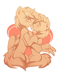 Size: 2202x2817 | Tagged: safe, artist:lispp, oc, oc only, pony, unicorn, commission, female, high res, holiday, love, male, sketch, valentine's day, wings, your character here