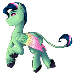 Size: 1410x1415 | Tagged: safe, artist:coremint, oc, oc only, oc:lotus laurel, pegasus, pony, colored wings, male, multicolored wings, simple background, solo, stallion, transparent background