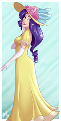 Size: 1200x2365 | Tagged: safe, artist:emberfan11, rarity, human, g4, beautiful, clothes, dress, female, hat, humanized, looking at you, raristocrat, rose dewitt bukater, solo, titanic