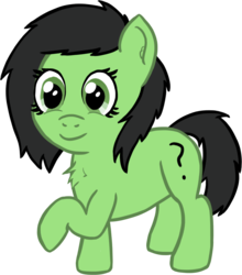 Size: 898x1020 | Tagged: safe, artist:craftycirclepony, oc, oc only, oc:filly anon, pony, chest fluff, cute, female, filly, happy, looking at you, raised leg, simple background, smiling, solo, standing, transparent background