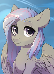 Size: 2199x2995 | Tagged: safe, artist:fensu-san, oc, oc only, oc:melody smile, pegasus, pony, bust, female, high res, mare, not fluttershy, portrait, solo