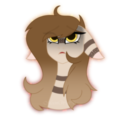Size: 1000x1000 | Tagged: safe, artist:moonwolf96, oc, oc only, oc:anina, pony, bust, female, floppy ears, mare, portrait, simple background, solo, transparent background