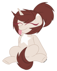 Size: 1280x1578 | Tagged: safe, artist:ipandacakes, oc, oc only, oc:pancake, pony, unicorn, :p, clumsy, cute, silly, silly pony, simple background, solo, tongue out, transparent background