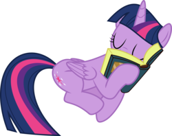 Size: 4928x3902 | Tagged: safe, artist:sinkbon, twilight sparkle, alicorn, pony, a health of information, g4, adorkable, book, bookhorse, cute, dork, female, simple background, sleeping, solo, that pony sure does love books, transparent background, twilight sparkle (alicorn), vector