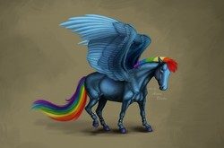 Size: 1280x847 | Tagged: safe, artist:annablake, rainbow dash, horse, pegasus, pony, g4, hoers