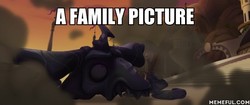Size: 600x251 | Tagged: safe, edit, edited screencap, screencap, storm king, g4, my little pony: the movie, a family picture, caption, death, decapitated, image macro, male, meme, memeful.com, nostalgia critic, petrification, sarcasm, severed head, shattered, you know for kids